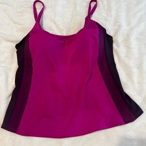 Athleta Coastline Molded Cup Tankini Women's Pink and Purple Top Sz 40 B/C
